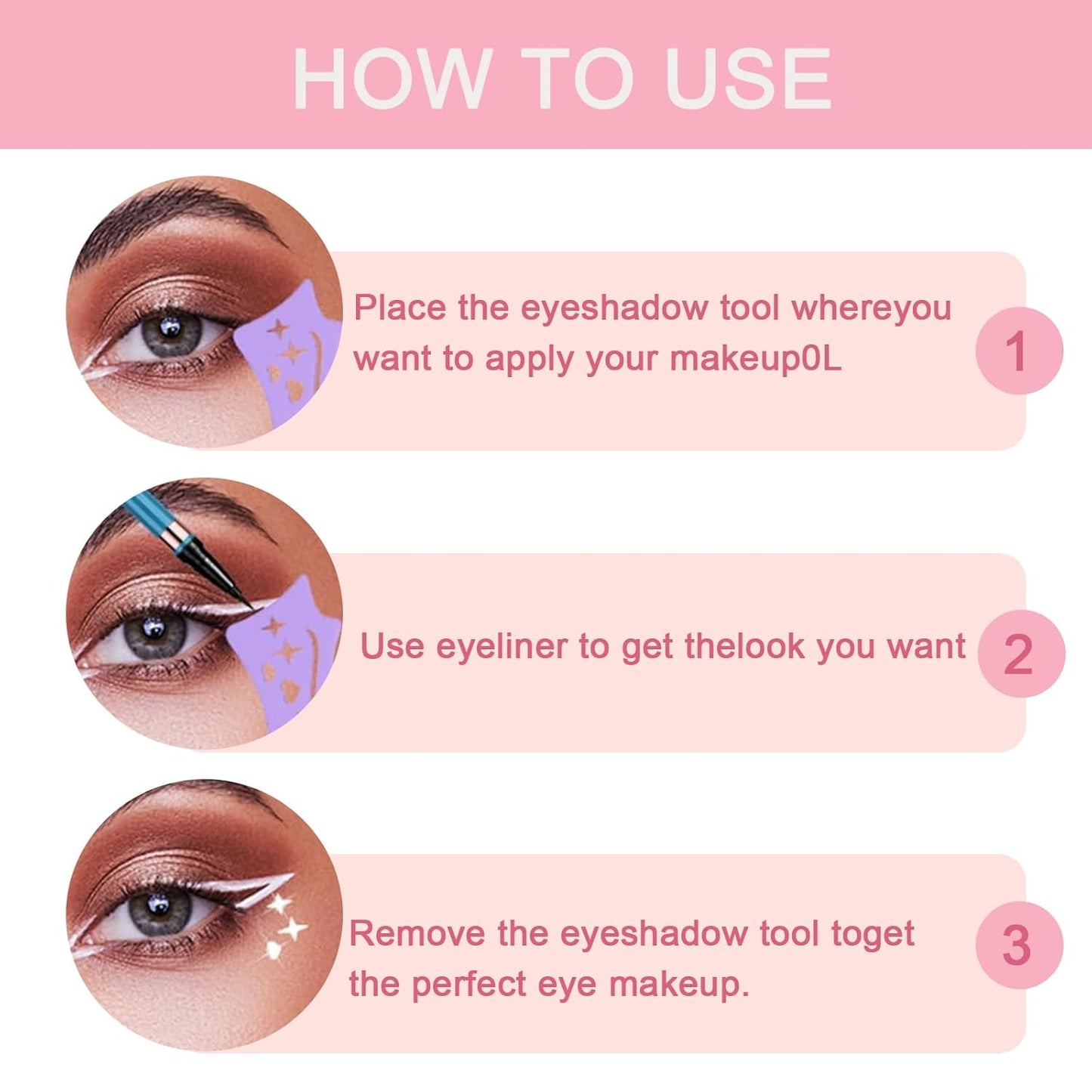 2Pcs Eyeliner Stencils, Silicone Winged Eyeliner Eyelash Lip Line Aid Mascara Shield Applicator Guard Pads, Reusable Eyeshadow Pattern Aid Tool, Multifunctional Eye Makeup Tool for Beginners