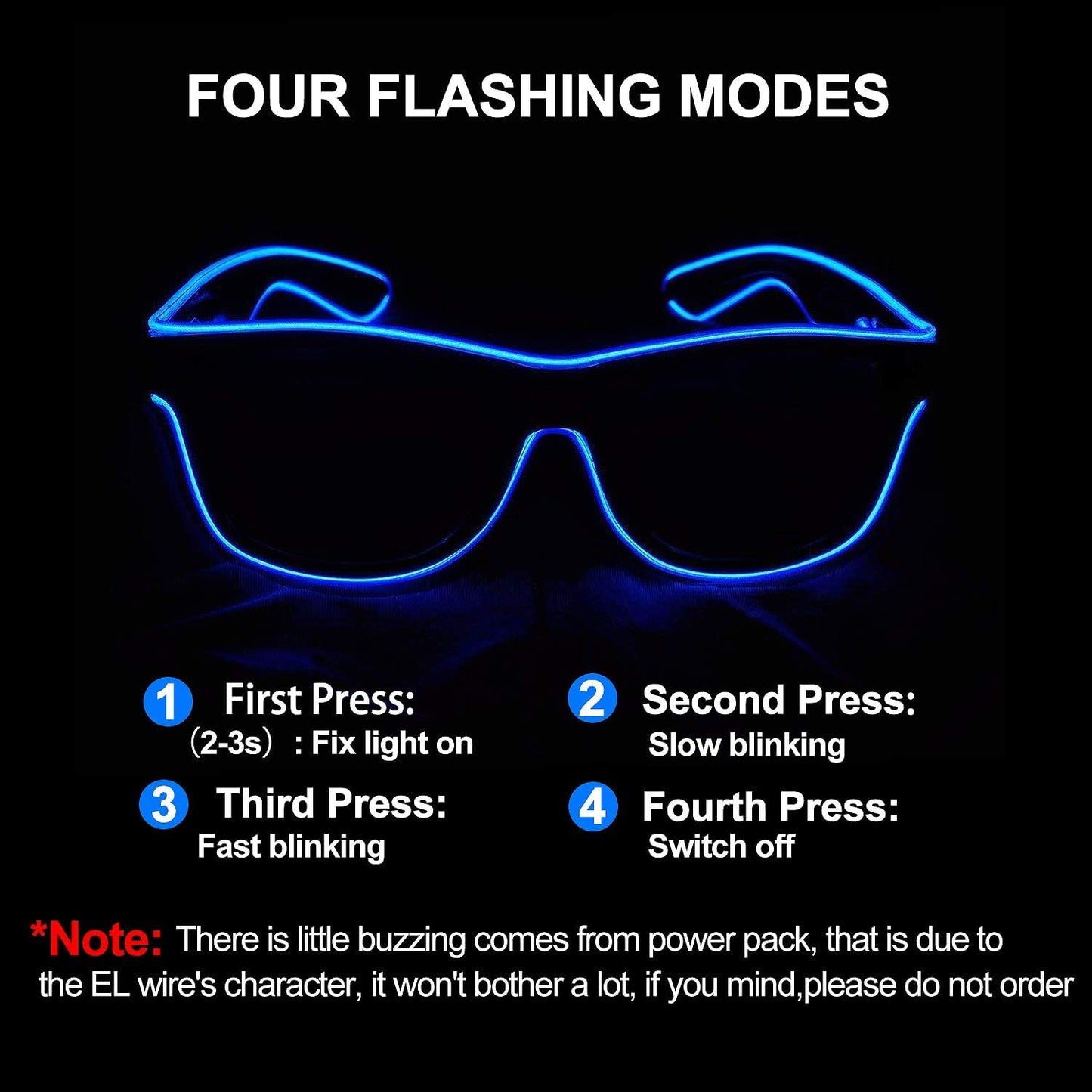 Wireless LED Light up Glasses Glow in the Dark Neon Rave Glasses for Rave Party, EDM, Halloween, Christmas (Purple)
