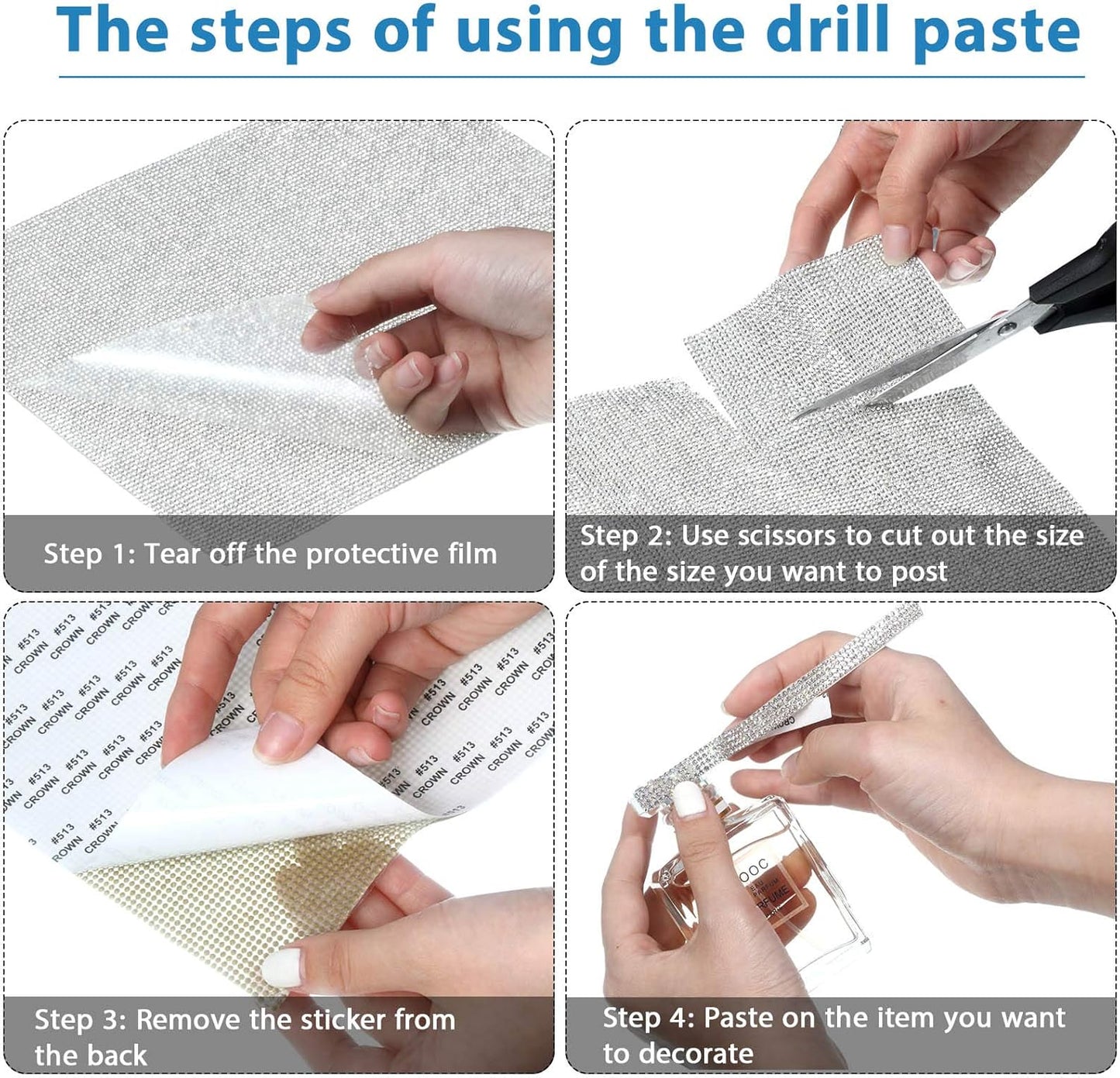 60000 Pieces Self-Adhesive Bling Crystal Rhinestones Sheet Glitter Crystal Gem Sticker Car Decoration Sticker with 2 Mm Rhinestones for Car Phone DIY Craft, 9.4 X 7.9 Inch, 5 Sheets (White)