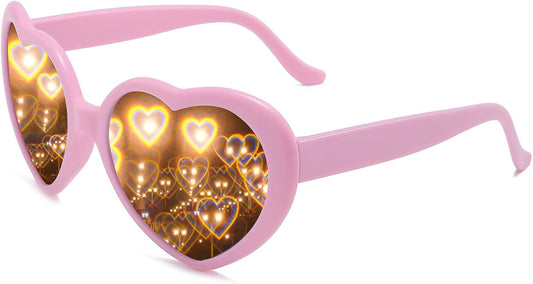 Heart Sunglasses Heart Effect Diffraction Glasses Festival Accessories Party Rave Lights Glasses Love Gift