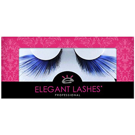 F150 Premium Blue and Black Feather False Eyelashes Halloween Dance Rave Costume