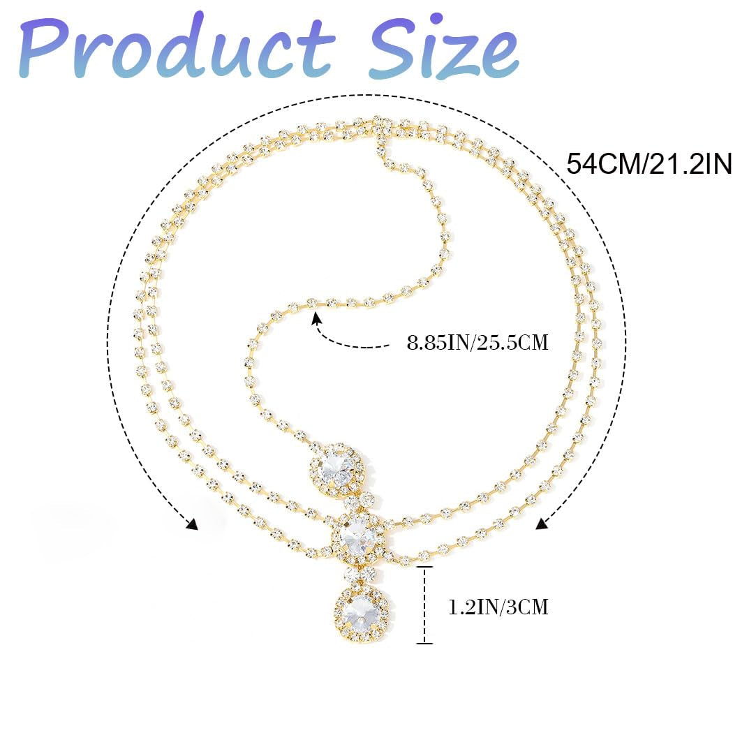 Rave Rhinestone Head Chain Gold Crystal Festival Headpiece Hair Accessories for Women