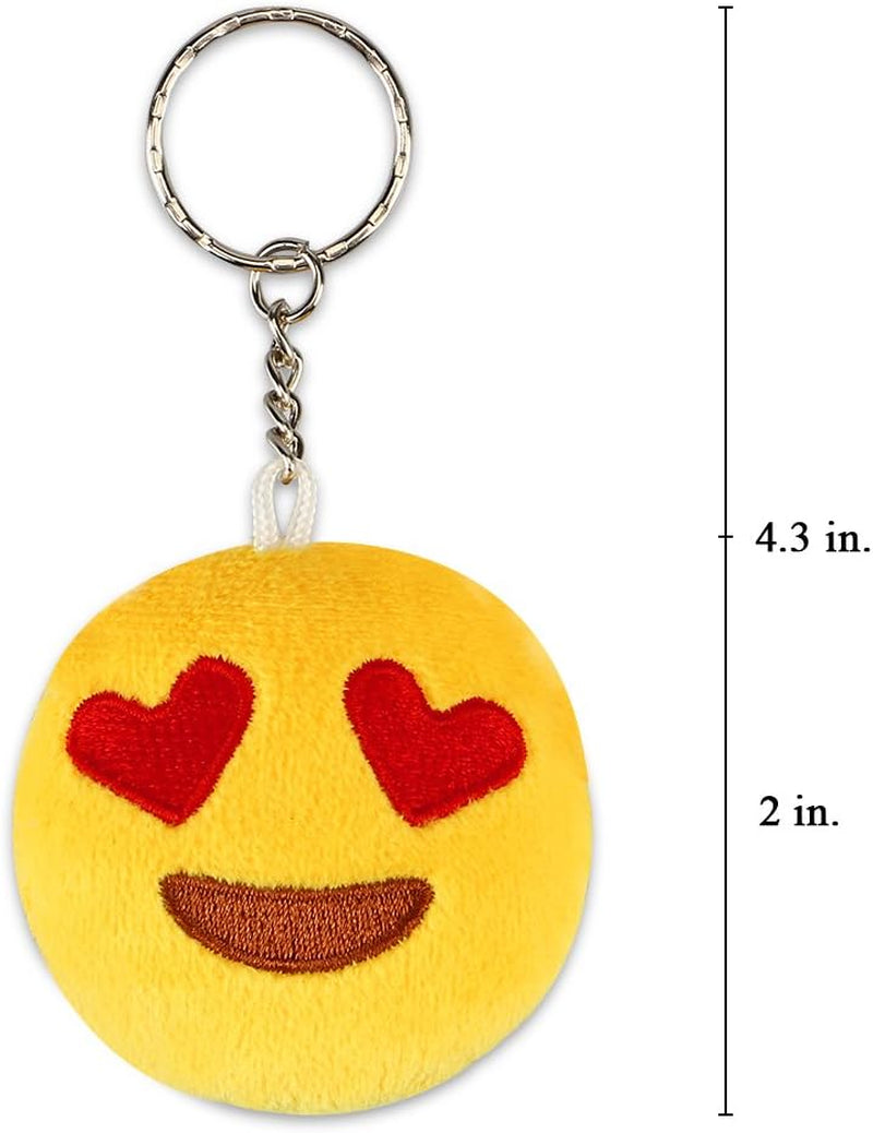 Emoticon Keychains,  Mini Emoticon Plush Party Favors Valentine' S Day Gifts Birthday Party Supplies, Carnival Prizes Easter Egg Fillers for Kids Treasure Box Bulk Toy Assortment 2" Set of 30