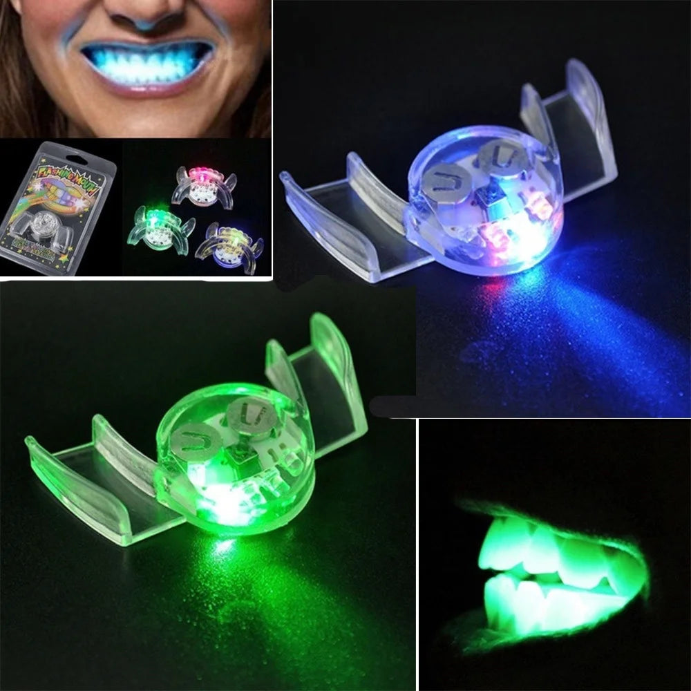Flashing up Mouth Braces Teeth Rave Party Piece Light Led for Glow Novelty Funny Toy