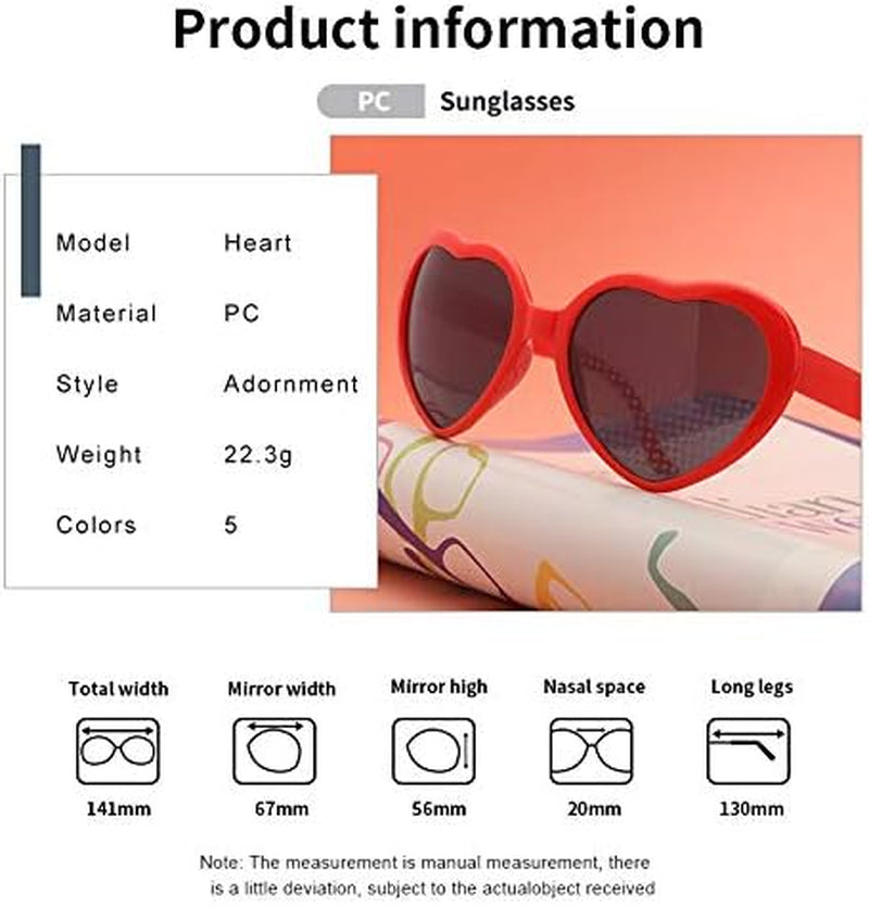 Heart Sunglasses Heart Effect Diffraction Glasses Festival Accessories Party Rave Lights Glasses Love Gift