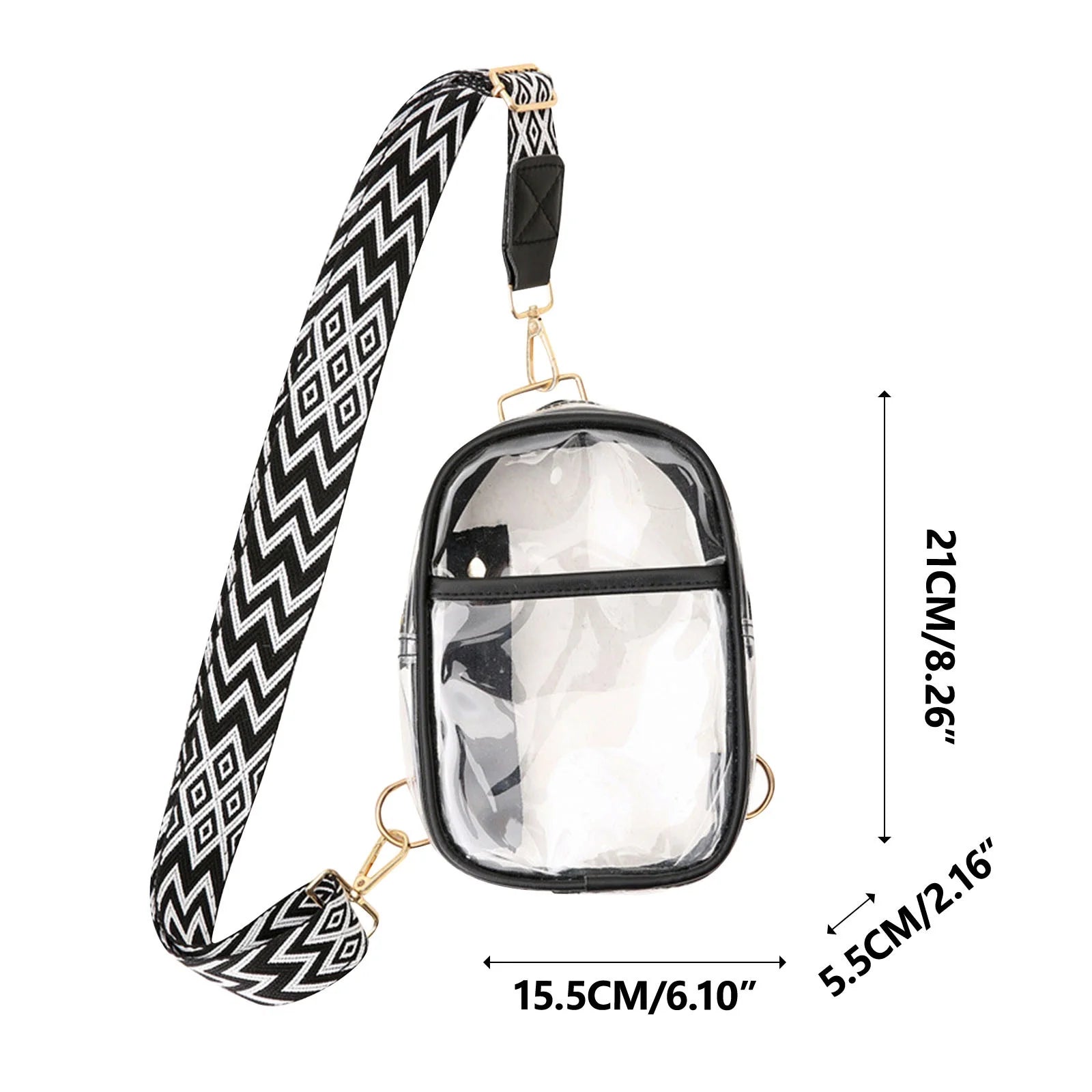 Clear Sling Bag Stadium Approved,Clear Crossbody Purse for Women,Clear Chest Bag with Adjustable Strap for Concerts,Pvc Small Shoulder Chest Bag Beach Crossbody Bag