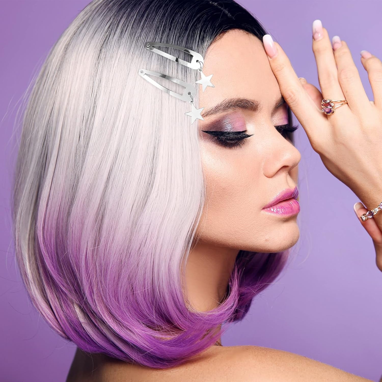 Metal Hair Accessories: Star, Heart, Butterfly Snap Clips and Punk Silver Hairpins for Women and Girls