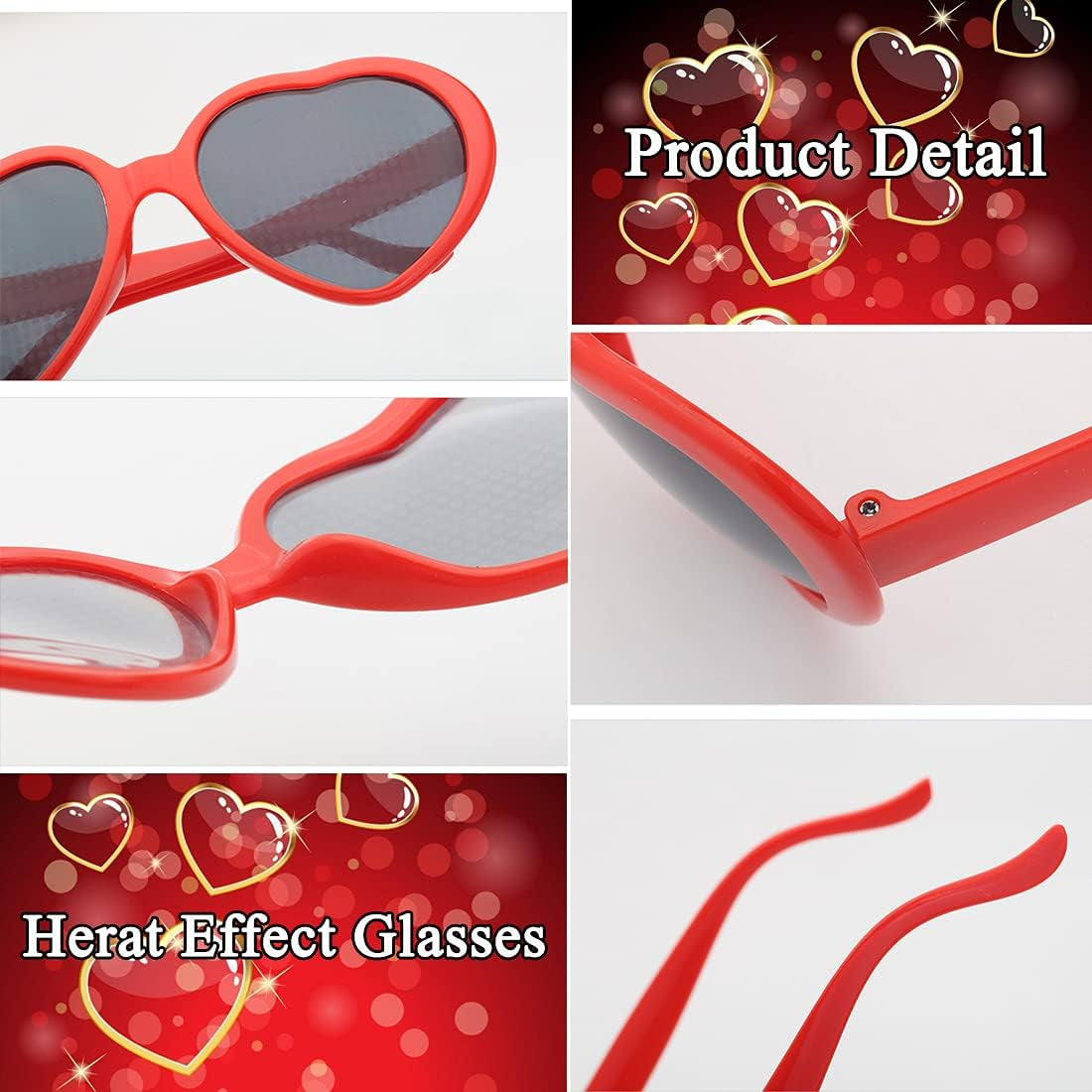 Heart Sunglasses Heart Effect Diffraction Glasses Festival Accessories Party Rave Lights Glasses Love Gift