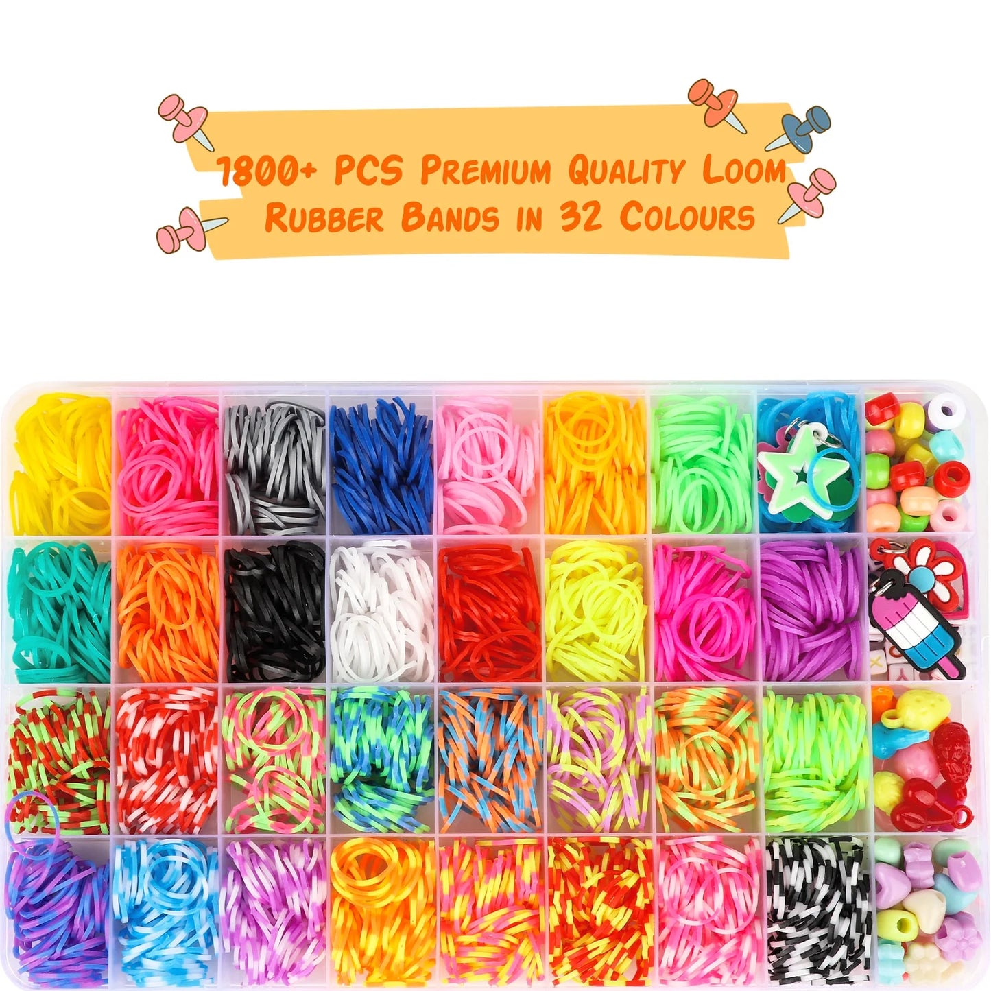 1800+ Rubber Band Bracelet Making Kit, Loom Band Loom Bracelet Kit, Friendship Bracelet Making Kit for Girls 8-12 Gifts