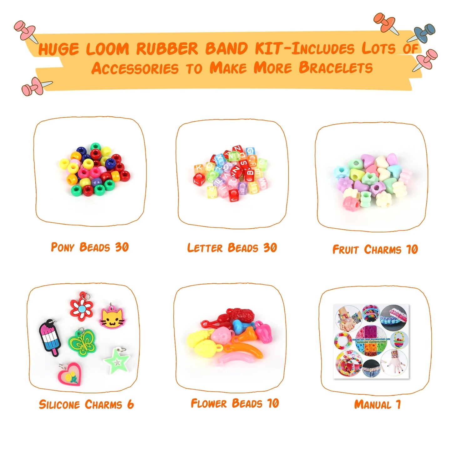 1800+ Rubber Band Bracelet Making Kit, Loom Band Loom Bracelet Kit, Friendship Bracelet Making Kit for Girls 8-12 Gifts