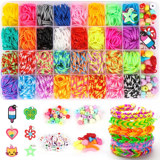1800+ Rubber Band Bracelet Making Kit, Loom Band Loom Bracelet Kit, Friendship Bracelet Making Kit for Girls 8-12 Gifts