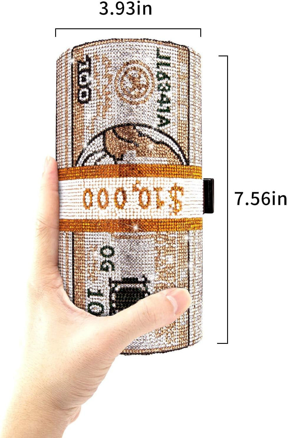 Rhinestone Clutch Purses for Women,Realistic Money Bag Purses for Party Diamond Novelty Purse Evening Handbag