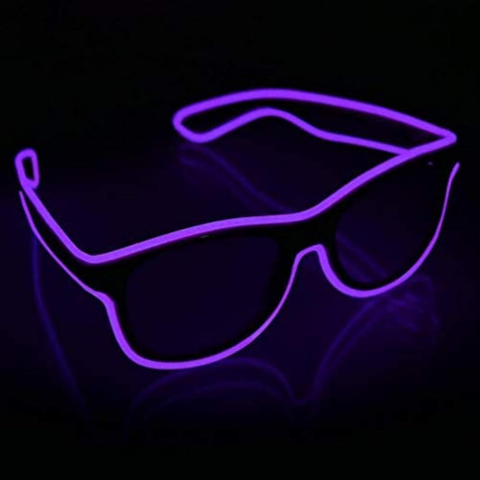 Wireless LED Light up Glasses Glow in the Dark Neon Rave Glasses for Rave Party, EDM, Halloween, Christmas (Purple)