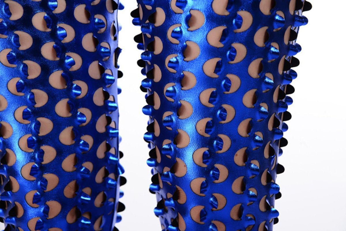 Women Punk Rock Leggings Hollow Leggings Party Digital Skinny Trousers