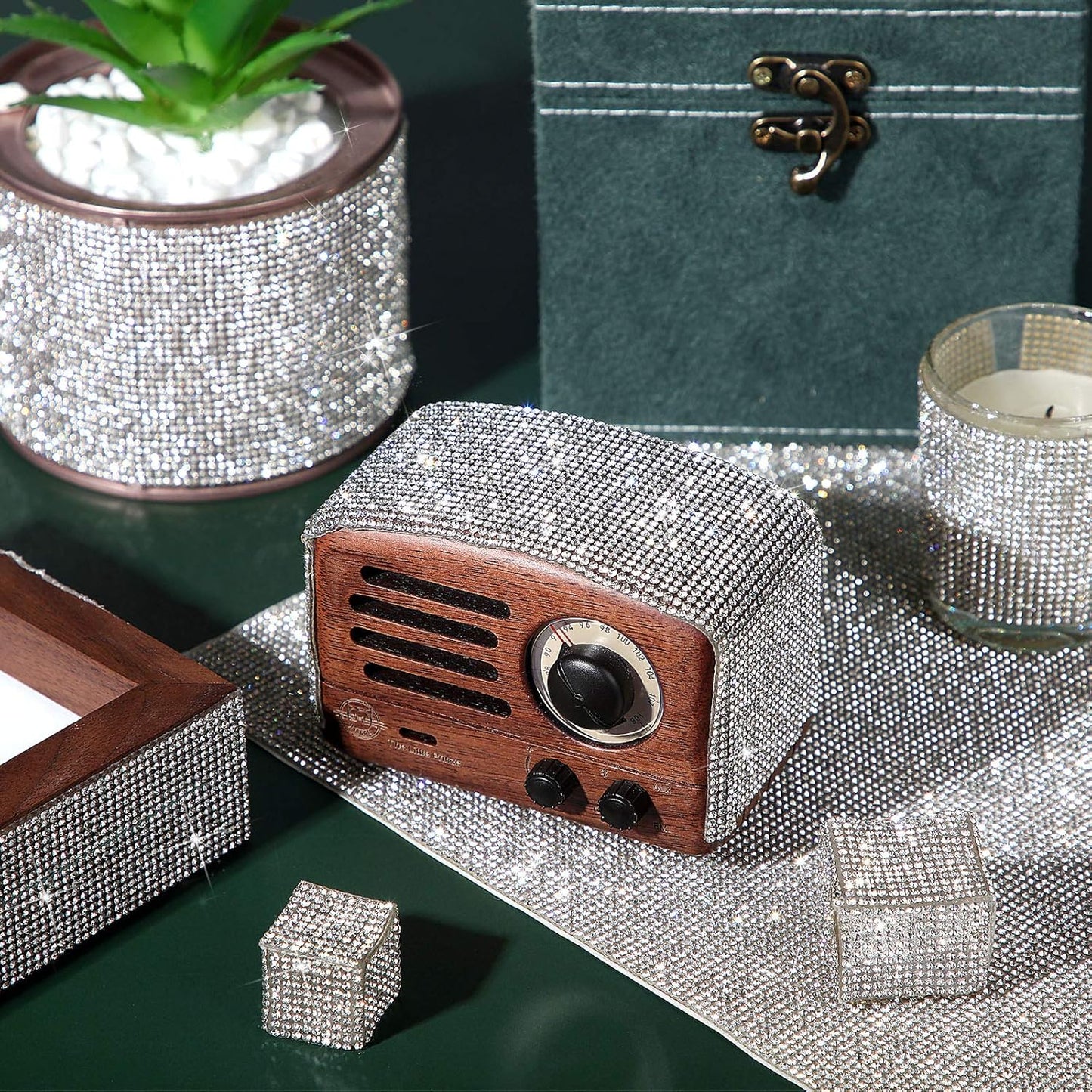 60000 Pieces Self-Adhesive Bling Crystal Rhinestones Sheet Glitter Crystal Gem Sticker Car Decoration Sticker with 2 Mm Rhinestones for Car Phone DIY Craft, 9.4 X 7.9 Inch, 5 Sheets (White)